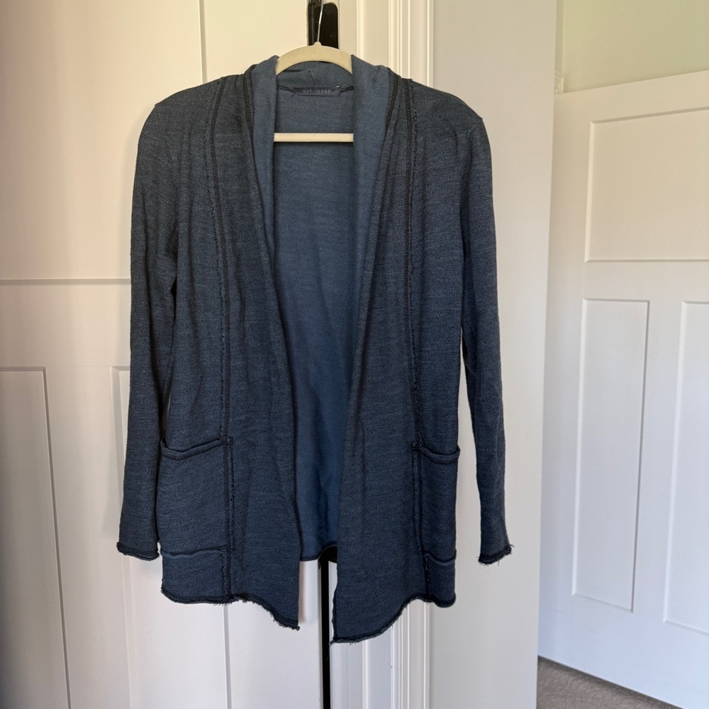 Cut Loose Navy Blue Long Sleeve‎ Open Front Cardigan